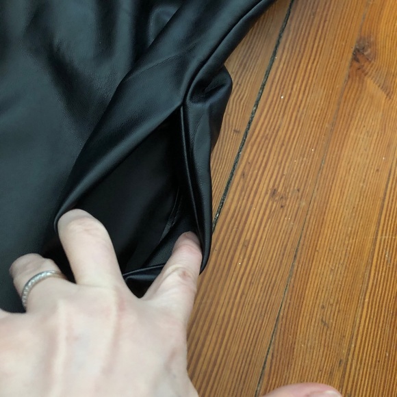 DEX Black Leather Studded Shift Mini Moto Dress - Picture 5 of 8